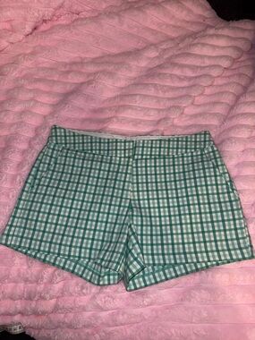 Forever 21 Green and White Gingham Shorts